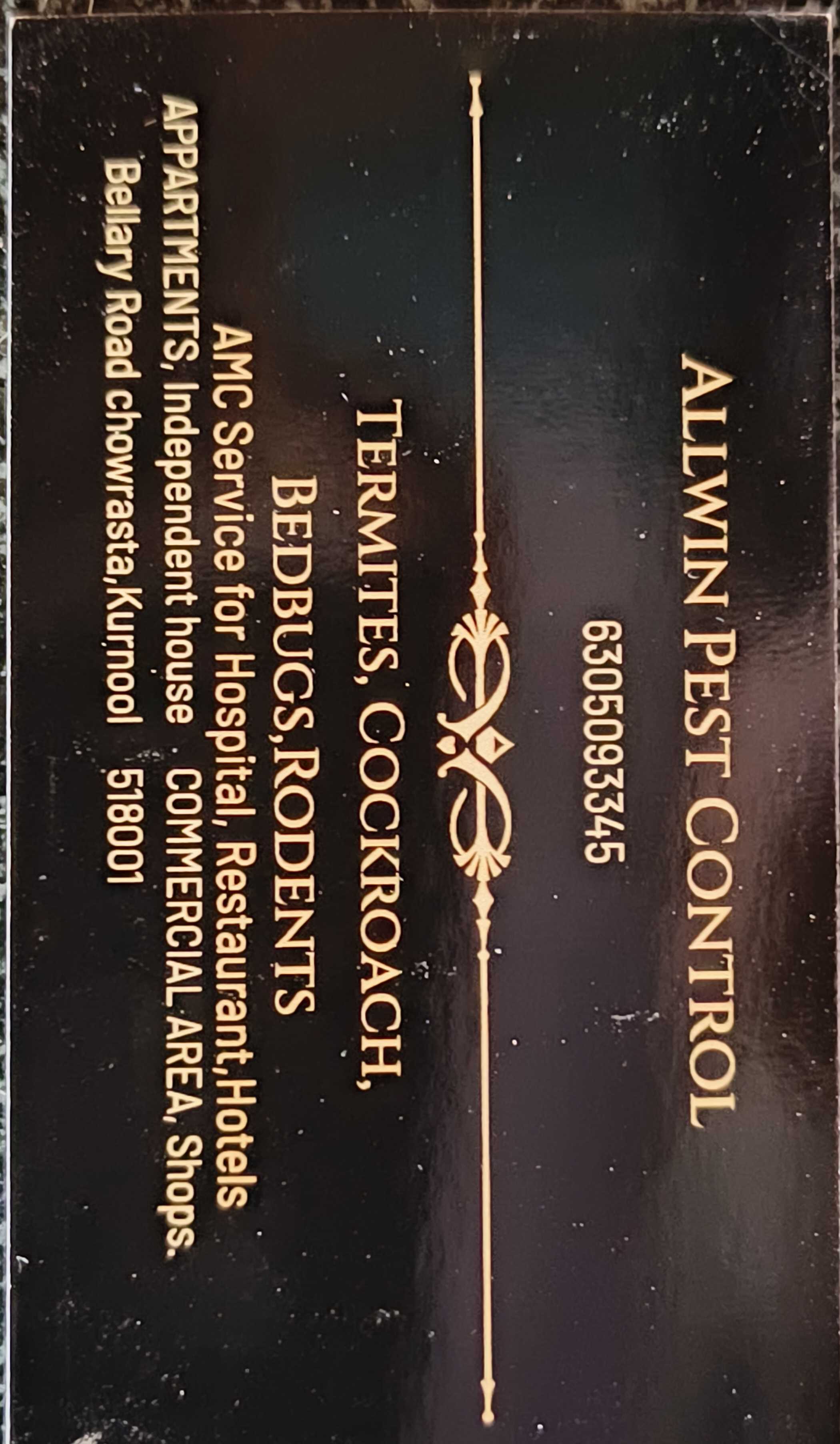Work by Allwin Pest Control